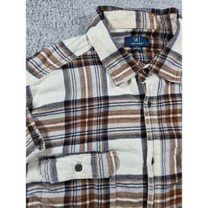 George Plaid Flannel Shirt Men's‎ Long Sleeve Button Up Casual Top